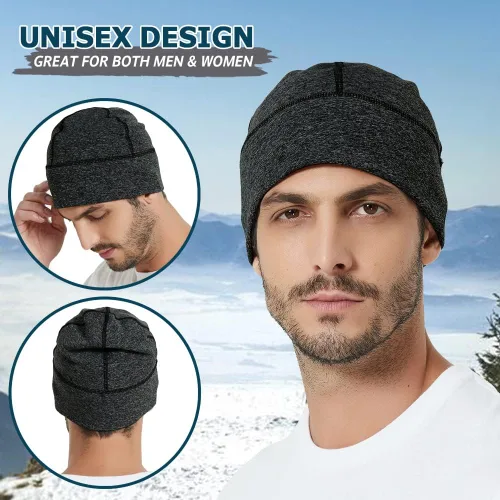 Vista 3 de Headshion Gorro de forro polar para reloj, paquete de 2 unidades, gorro grueso de calavera para el invierno, cálido