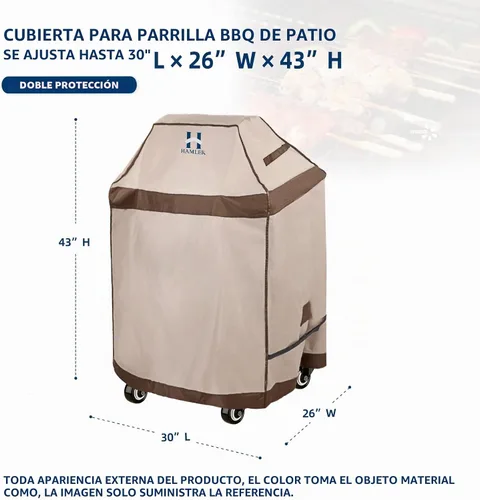 Vista 3 de HAMLER Funda para Parrilla de 30 Pulgadas, Cubiertas para Barbacoa Resistentes e Impermeables de Servicio Pesado, Fundas para Parrilla de Gas