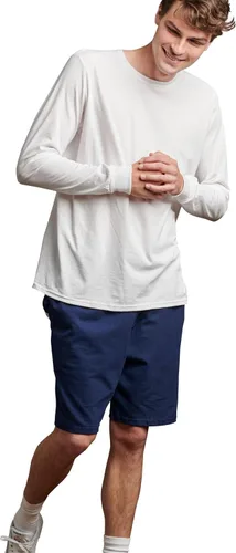 Vista 2 de Russell Athletic Pantalones cortos de algodón de ajuste relajado de 9 pulgadas con bolsillos, cintura elástica ajustable, tallas S-4X