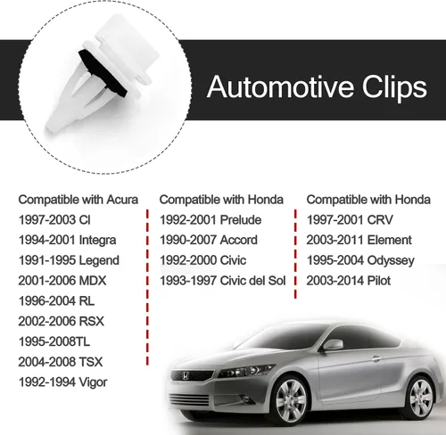 Vista 3 de 20pcs Panel basculante Moldeo Clip Retenedor para Honda Accord Acura Civic Element 91513-SM4-000