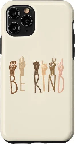 Vista 10 de Funda de regalo BLM para iPhone 14 Be Kind Hands Melanina Black African Pride BLM