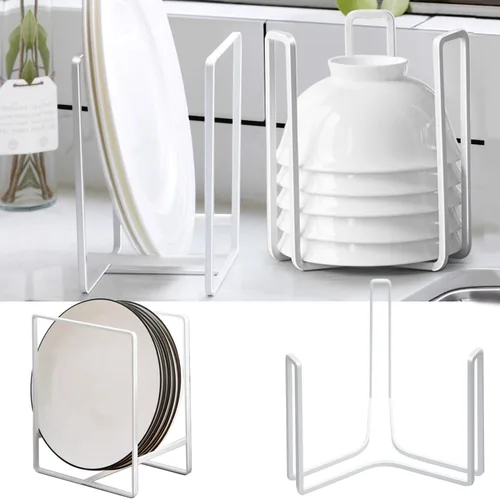 Vista 13 de Soporte para Platos y Cuencos de Vajilla Apto para Cuencos de 6.5 Pulgadas de Diámetro, Estante de Exhibición y Almacenamiento de Cuencos de Metal