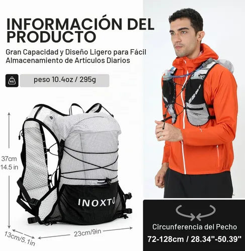 Vista 2 de IX INOXTO Running Vest Hydration Backpack, Lightweight Running Backpack Gris