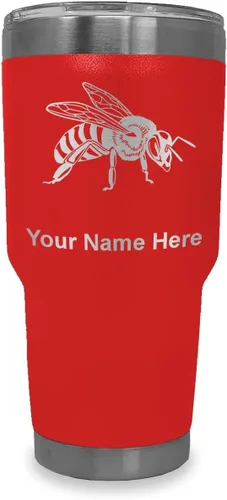 Vista 11 de LaserGram Vaso aislado al vacío de 20 onzas, abeja miel, grabado personalizado incluido (negro)