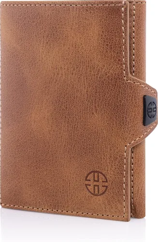 Vista 12 de TRUSADOR Verona - Cartera unisex de piel con bolsillo frontal Coñac
