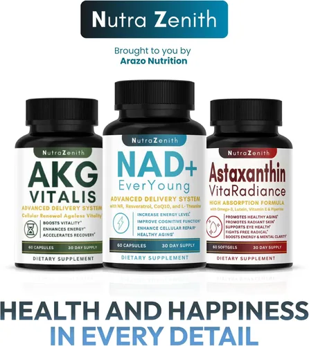 Vista 9 de Suplemento NAD+ con ribósido de nicotinamida (alternativa NMN), CoQ10 y resveratrol - 60 cápsulas para un apoyo saludable al envejecimiento, impulso