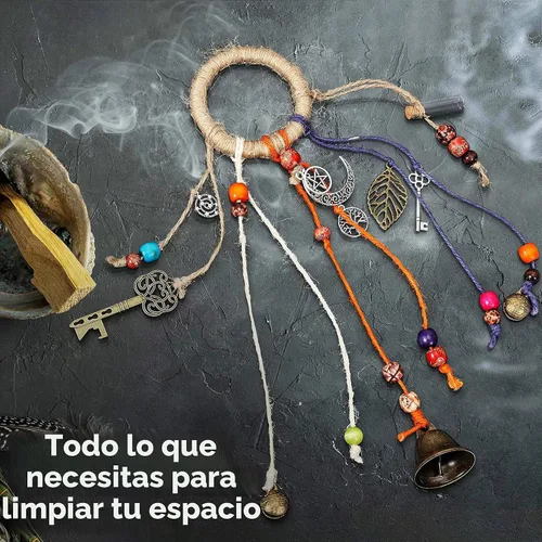 Vista 5 de Campanas de bruja para protección de pomo de puerta, campana de altar Wicca para protección de energía negativa, decoración de pomo de puerta