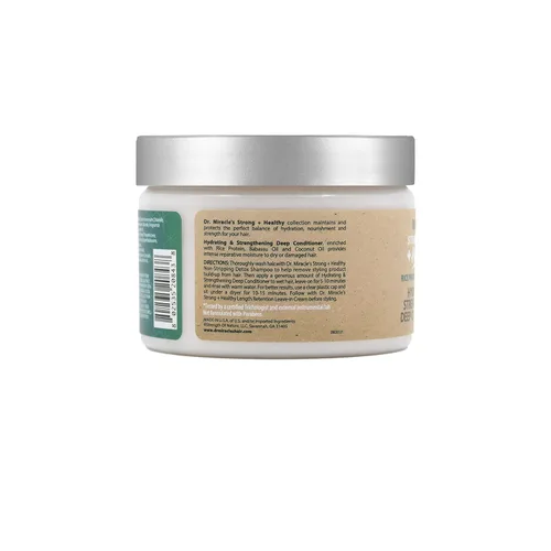 Vista 3 de Dr. Miracle's Acondicionador profundo hidratante y fortalecedor fuerte y saludable. Contiene aceite de coco para proporcionar una humedad intensa