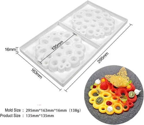 Vista 3 de Moldes de silicona circulares de burbuja para chocolate de mostsom, moldes para hornear de grado alimenticio y antiadherentes para hacer chocolate