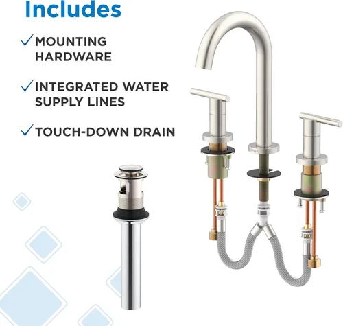 Vista 7 de Gerber Plumbing Parma - Grifo de lavabo de dos manijas, acabado cepillado, 1.2 GPM cepillado níquel