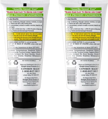 Vista 2 de Cowboy Magic Detangler & Shine para caballo, 4 oz – paquete de 2 acondicionadores, color blanco