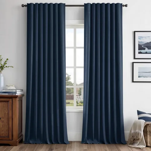 Vista 96 de MIULEE Cortinas de lino 100% opacas para dormitorio, marfil sólido, decoración de lujo, aislamiento térmico, cortinas oscurecedoras para sala