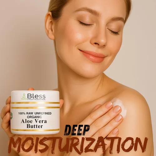 Vista 4 de Manteca de aloe vera orgánica cruda 100% pura, natural y sin refinar Hidratante para la piel para rostro, cuerpo y cabello 4 OZ/115 GM Marfil