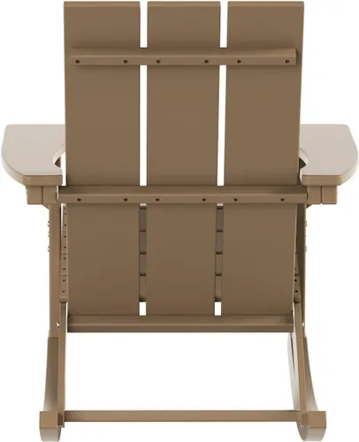 Vista 9 de HDPE Shoreside - Silla mecedora moderna Adirondack de polietileno (juego de 2), madera envejecida Roble (Weathered Wood)