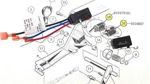 Vista 5 de Kit de microinterruptores para carrito de golf a gas Club Car DS 1999-actual 101979101 1014808 1014807