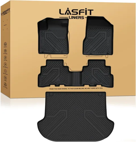 Vista 23 de LASFIT Alfombrillas de Piso Compatibles con Nissan Armada 2017-2018 / Infiniti QX56 2011-2013 / Infiniti QX80 2014-2018, TPE Para Todo Clima Ajuste