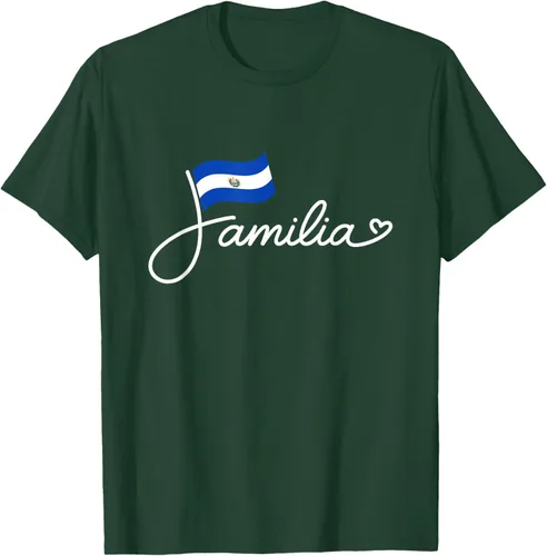 Vista 62 de El Salvador Familia - Camiseta con texto en inglés "La Familia de la Bandera Salvadoreña