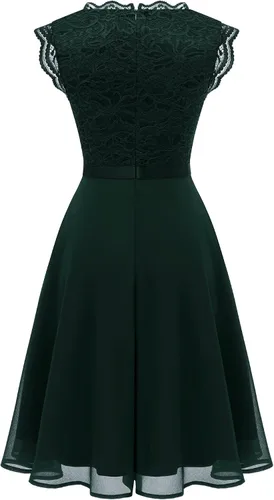 Vista 2 de Dressystar - Vestido de dama de honor, sin mangas, con cuello en V, para fiesta de boda