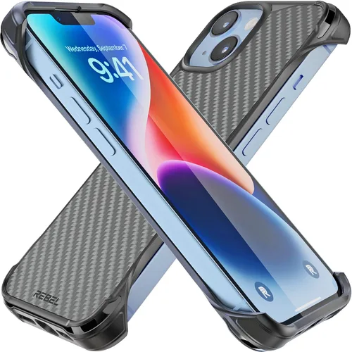 Vista 12 de REBEL Funda para iPhone 14 Plus [Serie de fibra de aramida Gen-4] Fuerte compatible con MagSafe, esquinas protectoras a prueba de golpes, botones