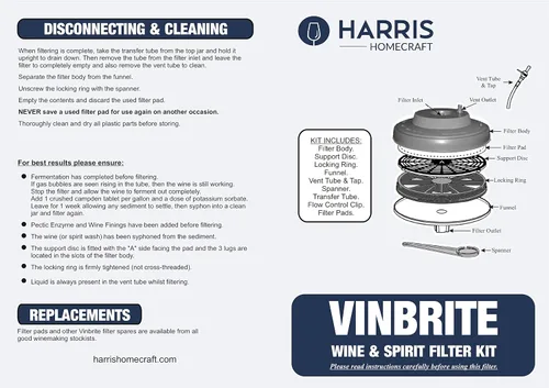 Vista 4 de Harris Filters Balliihoo Homebrew MkIII Vinbrite Kit de filtro de vino