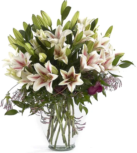 Vista 4 de Floral Supply Online Florero de Jardín de Primavera de 10 5/8" y Folleto Guía de Flores - Florero Decorativo de Vidrio para Arreglos Florales