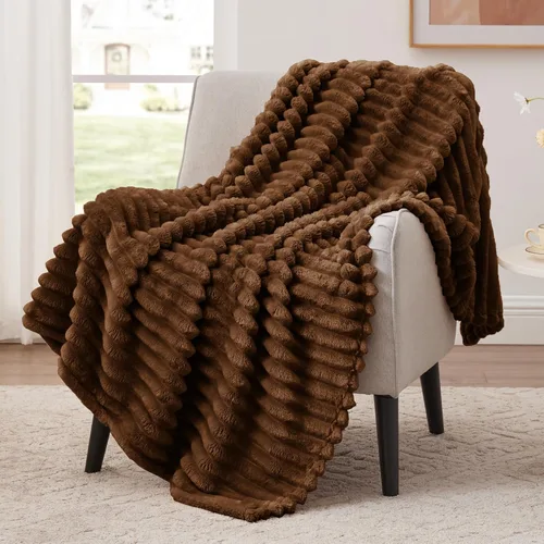 Vista 31 de EXQ Home Manta suave y suave de forro polar, acogedora y ligera para sofá o cama, manta de franela cálida y mullida para todas las estaciones