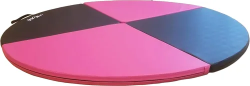 Vista 10 de Cojín circular plegable de 5 pies de ancho para ejercicio y bastón de baile. Alfombrilla de seguridad de espuma EPE reticulada portátil con cubierta