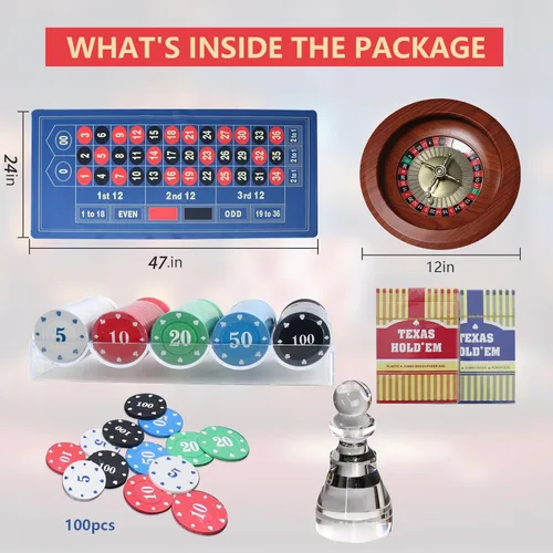 Vista 2 de Juego de ruedas de ruleta maciza de 12 pulgadas, mesa de ruleta y rueda, juegos de casino con rueda de ruleta de madera maciza de 12 pulgadas