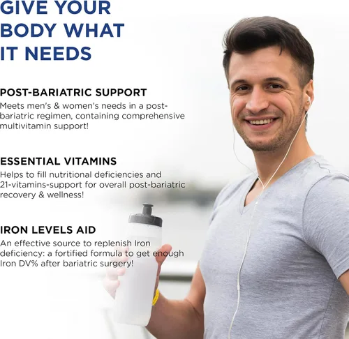 Vista 5 de Multivitamínico bariátrico con hierro para mujeres y hombres, mezcla todo en uno de 42 superalimentos para energía y apoyo inmunológico
