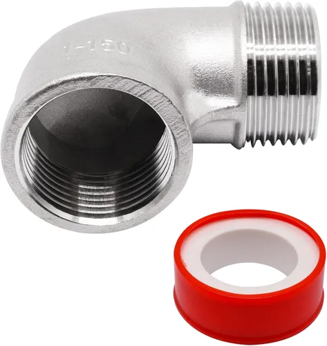 Vista 10 de 1 PIEZA Accesorios de Codo de 45 Grados, Tubo Macho NPT de 1" a 1" NPT Hembra 304 Accesorio de Tubería de Acero Inoxidable, Acoplador Conector