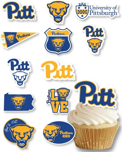 Vista 38 de Decoraciones para cupcakes de la Universidad de Alabama, suministros para fiestas de fútbol americano, cumpleaños, graduación (24 piezas)