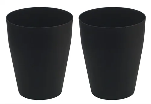 Vista 8 de Feisco Cubo de basura pequeño, redondo de plástico, para baño, dormitorio, cocina, oficina (negro, paquete de 1)