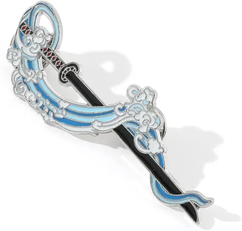 Vista 3 de Anime Demon Slayer Brooch Pin - Kimetsu no Yaiba Tanjiro Nezuko Shinobu Figure Characters Metal Sword Enamel Pins Badges Collection Cosplay Jewelry