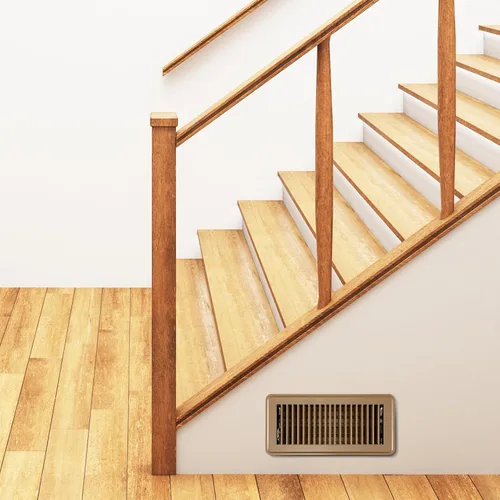 Vista 5 de 4 cubiertas de ventilación de piso de 10'', rejillas de piso de servicio pesado, cubiertas de ventilación de calor de metal con acabado a prueba