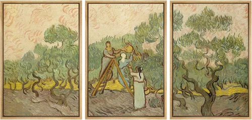 Vista 43 de wall26 Lienzo enmarcado para pared, juego de arte con flores de almendra de Vincent Van Gogh, naturaleza, ilustraciones de área silvestre, bellas