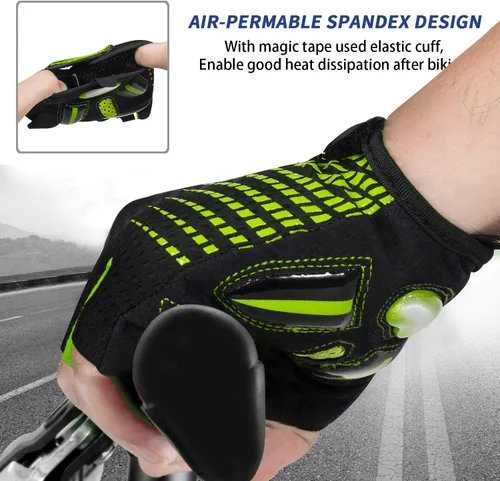 Vista 5 de Guantes de ciclismo para hombres y mujeres, antideslizantes, transpirables, almohadillas de gel de 0.197 pulgadas, guantes de bicicleta de carretera