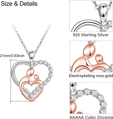 Vista 3 de MEDWISE Heart Necklace for Women 925 Sterling Silver Heart Necklace Jewelry Gifts for Women Wife