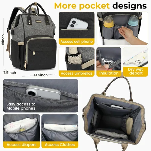 Vista 6 de mochila de pañales para bebe