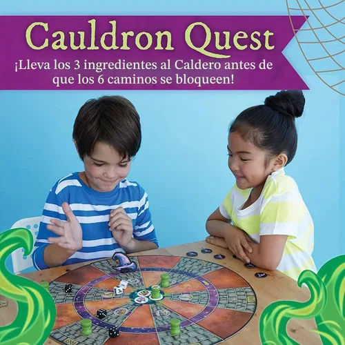 Vista 2 de Peaceable Kingdom Busqueda del caldero galardonado Juego de Pociones y hechizos Cooperativa Para Niños