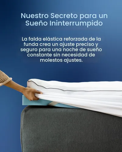 Vista 6 de ViscoSoft Serene Lux - Cubrecolchón de espuma viscoelástica de 3 pulgadas con acolchado adicional (Pillow Top), protector de colchón de doble capa