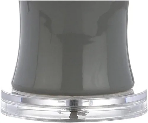 Vista 6 de JONATHAN Y Lámpara de mesa de cerámica gris de 26.5 pulgadas para sala de estar, mesita de noche de dormitorio, pantalla de tambor de lino blanco