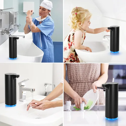 Vista 7 de Dispensador Automático de Jabón de Manos Sin Contacto: Dispensador de Jabón Espumoso de Acero Inoxidable - Dispensador de Jabón Eléctrico Sin