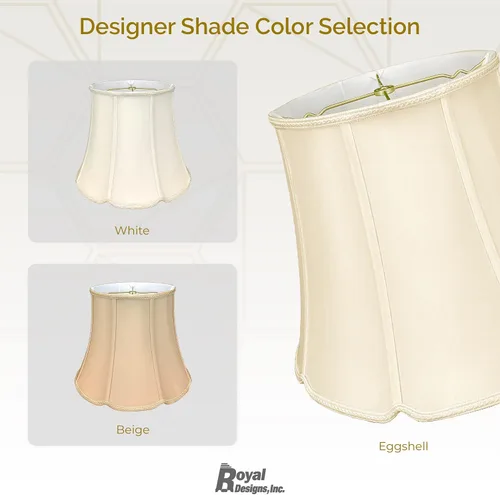 Vista 5 de Royal Designs - Pantalla de lámpara de diseño con muesca en V con parte inferior de tambor, cáscara de huevo, 10 x 14 x 11.5 pulgadas Eggshell