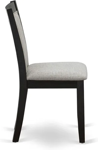 Vista 8 de East West Furniture HBMZ3-AB6-06 - Juego de mesa de cocina de 3 piezas que contiene una mesa de comedor redonda con pedestal y 2 sillas tapizadas