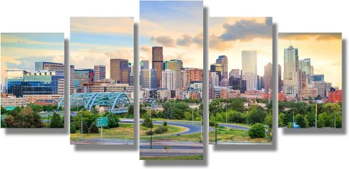 Vista 45 de LSIUHWUWI Lienzo impreso en lienzo con diseño panorámico de paisaje urbano de Tucson de Estados Unidos, cima de la montaña A para Arizona, arte
