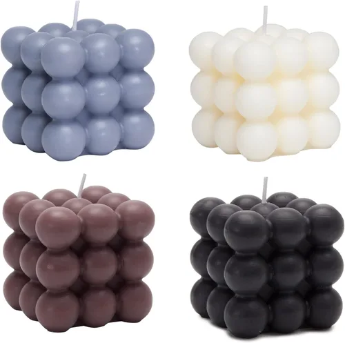 Vista 10 de Vela de burbujas, 4 velas de burbujas de cera de soja, juego de velas de burbujas perfumadas estéticas para decoración del hogar, dormitorio
