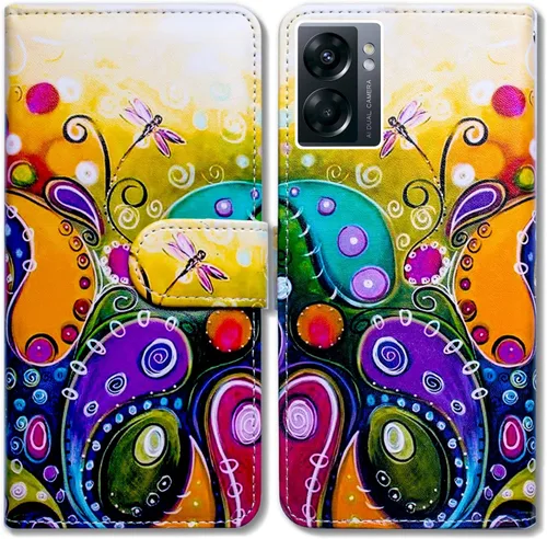 Vista 15 de Bcov Funda para OnePlus Nord N300 5G, diseño de pájaro negro y verde con tapa para teléfono con ranura para tarjeta y soporte para OnePlus Nord N300