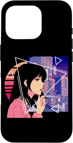 Vista 20 de Retro 80's Japanese Lofi Vaporwave Aesthetic Sad Anime Girl Case for iPhone 17