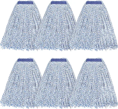 Vista 8 de Matthew Cleaning - Paquete de 3 trapeadores de algodón de 16 onzas, cuerda abierta de algodón, recambios de cuerda resistente, mezcla universal