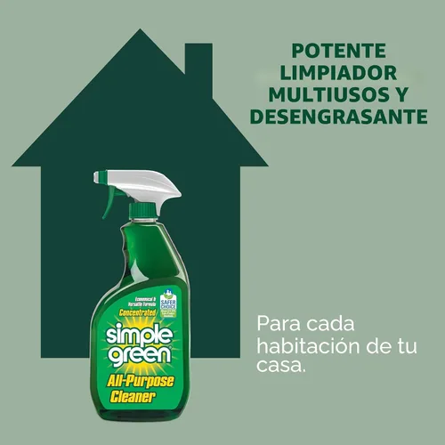 Vista 3 de Simple Green Spray limpiador multiusos y recarga, verde, juego de 3 piezas, original, 1 unidad
